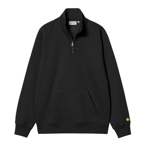 Carhartt WIP Chase Neck Zip Sweat Shirt - Black / Gold