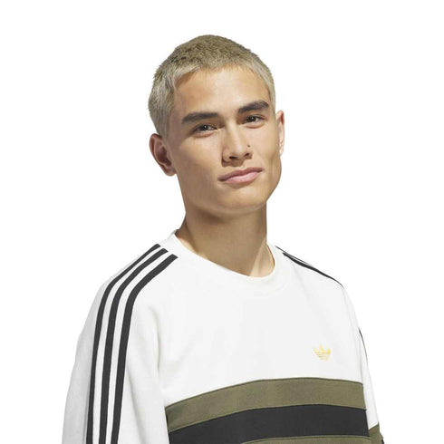 Adidas Sk Og Crew Sweat - Crystal White / Olive Strata / Black - Streetart.fr