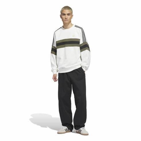 Adidas Sk Og Crew Sweat - Crystal White / Olive Strata / Black - Streetart.fr