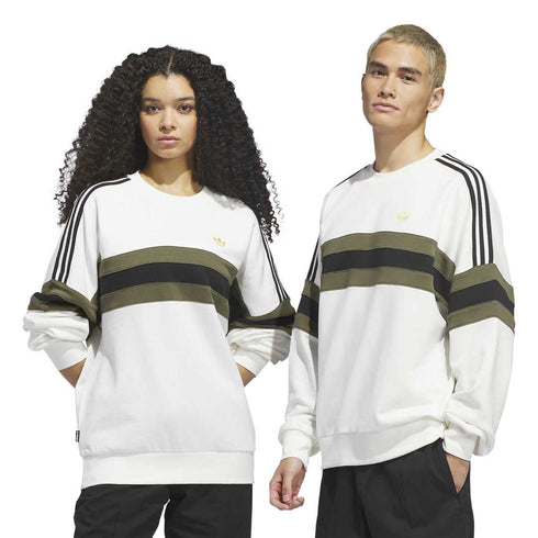 Adidas Sk Og Crew Sweat - Crystal White / Olive Strata / Black - Streetart.fr
