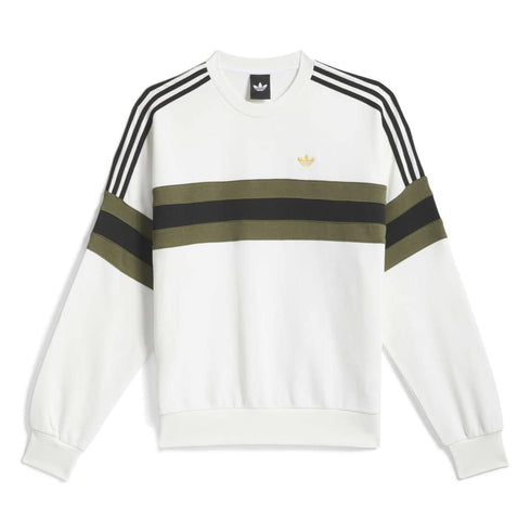 Adidas Sk Og Crew Sweat - Crystal White / Olive Strata / Black - Streetart.fr