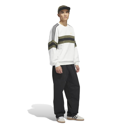 Adidas Sk Og Crew Sweat - Crystal White / Olive Strata / Black - Streetart.fr