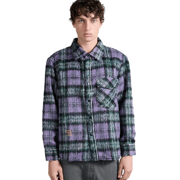Bisous Garage Flannel Shirt - Purple - Streetart.fr