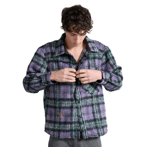 Bisous Garage Flannel Shirt - Purple - Streetart.fr