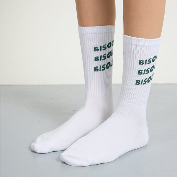 Bisous Sonics Socks - White / Forest - Streetart.fr