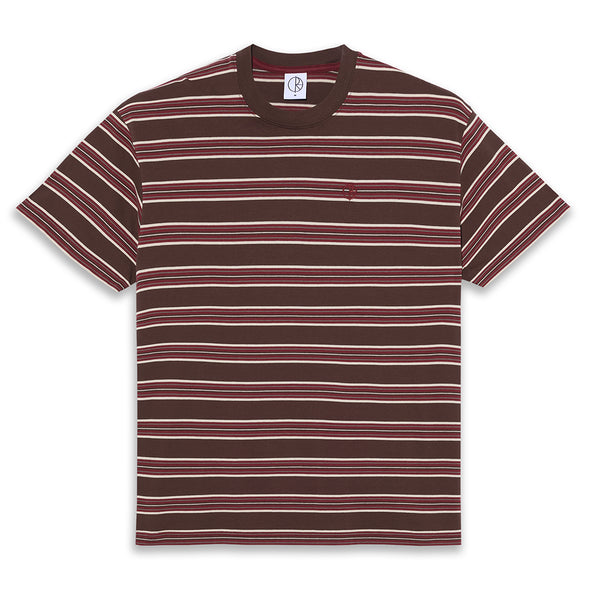 Polar Stripe T-Shirt - Brown / Red — Polar Skate Co.