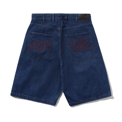 Butter Drummer Baggy Denim Shorts - Raw Dark Indigo - Streetart.fr