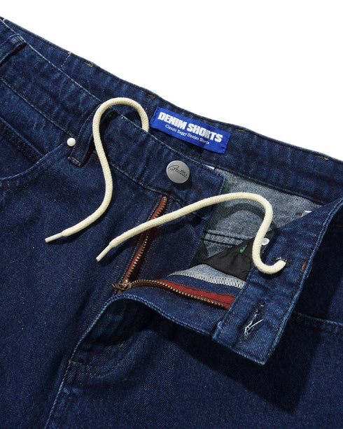 Butter Drummer Baggy Denim Shorts - Raw Dark Indigo - Streetart.fr
