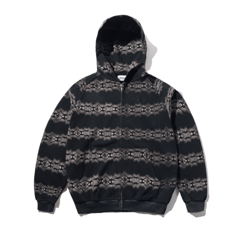 Butter Faded Waffle Zip-Thru Hood - Washed Black - Streetart.fr