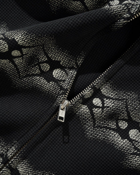 Butter Faded Waffle Zip-Thru Hood - Washed Black - Streetart.fr