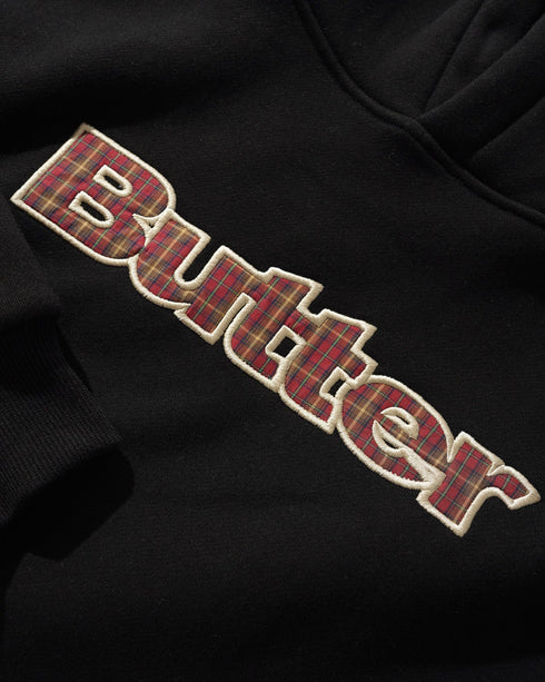 Butter Plaid Logo Applique Pullover Hood - Black - Streetart.fr