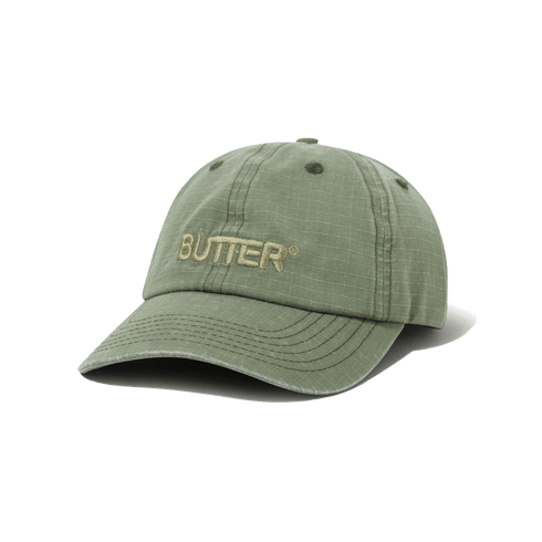Butter Ripstop Rounded Logo 6 Panel Cap - Washed Army - Streetart.fr