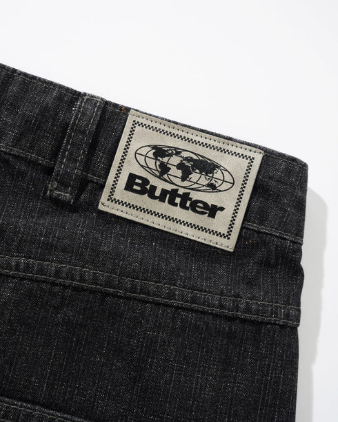 Butter Scorpion Stitch Denim Short - Slub Black - Streetart.fr