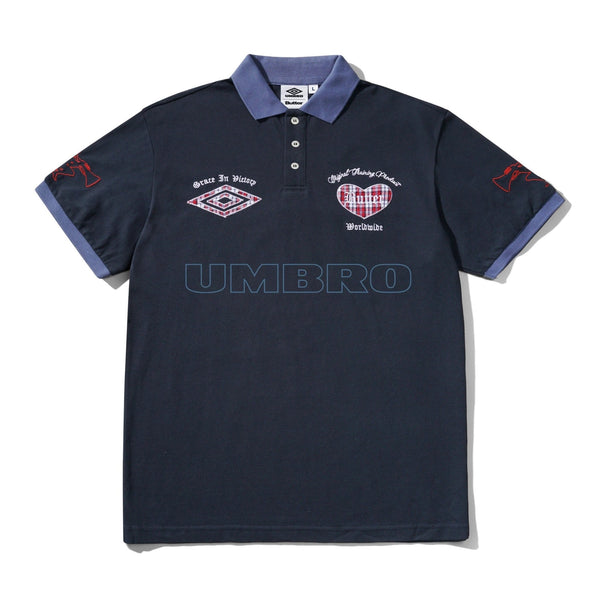Butter X Umbro Victory Polo - Navy / Slate - Streetart.fr
