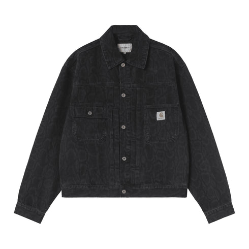 Carhartt WIP Belmar Jacket - Snake Camo / Black Heavy Stone Wash - Streetart.fr
