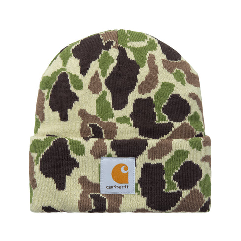Carhartt WIP Camo Duck Beanie - Camo Duck Jacquard Green - Streetart.fr
