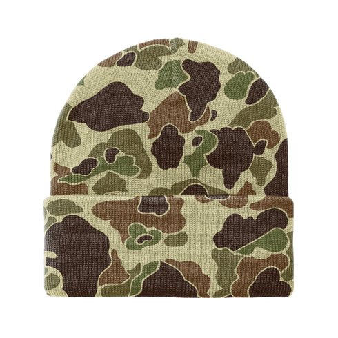 Carhartt WIP Camo Duck Beanie - Camo Duck Jacquard Green - Streetart.fr