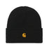 Carhartt WIP Chase Beanie - Black / Gold - Streetart.fr