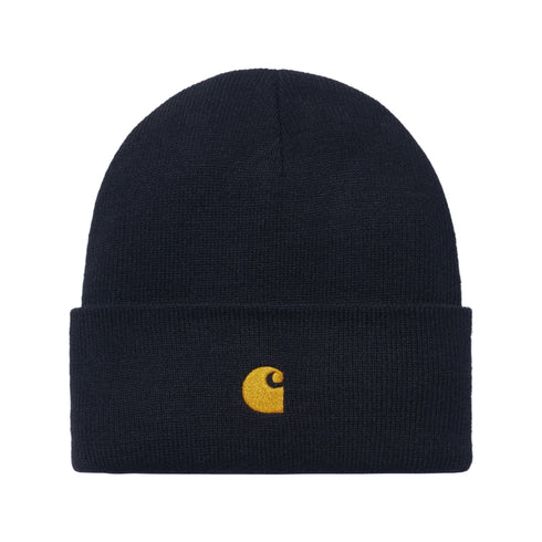 Carhartt WIP Chase Beanie - Dark Navy / Gold - Streetart.fr
