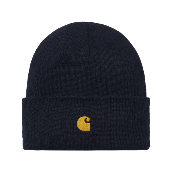 Carhartt WIP Chase Beanie - Dark Navy / Gold - Streetart.fr
