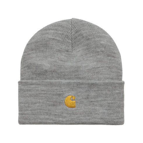 Carhartt WIP Chase Beanie - Grey Heather / Gold - Streetart.fr