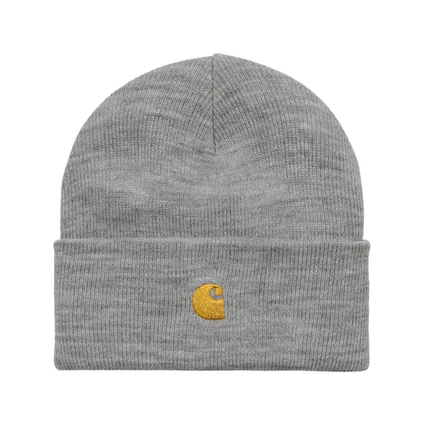 Carhartt WIP Chase Beanie - Grey Heather / Gold - Streetart.fr