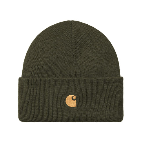 Carhartt WIP Chase Beanie - Olive / Gold - Streetart.fr