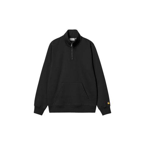 Carhartt WIP Chase Neck Zip - Sweat Black / Gold - Streetart.fr