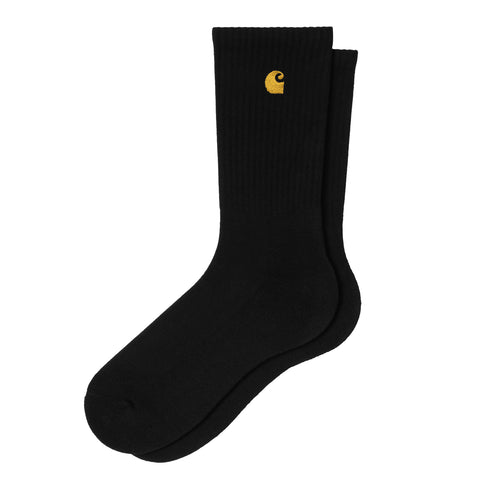 Carhartt WIP Chase Socks - Black / Gold - Streetart.fr