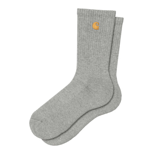 Carhartt WIP Chase Socks - Grey Heather / Gold - Streetart.fr