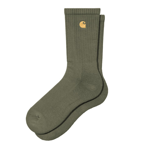 Carhartt WIP Chase Socks - Leaf / Gold - Streetart.fr