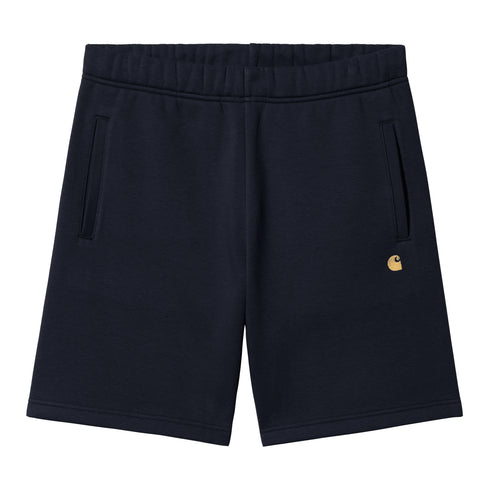 Carhartt WIP Chase Sweat Short - Dark Navy / Gold - Streetart.fr