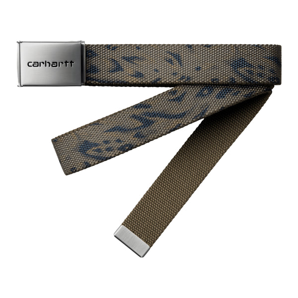 Carhartt WIP Clip Belt Chrome - Duck Feather Print / Cypress - Streetart.fr
