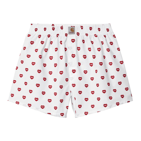 Carhartt WIP Cotton Boxer Heart Print White - Streetart.fr
