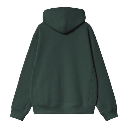 Carhartt WIP Hooded American Script Jacket Sweat - Kale Green - Streetart.fr