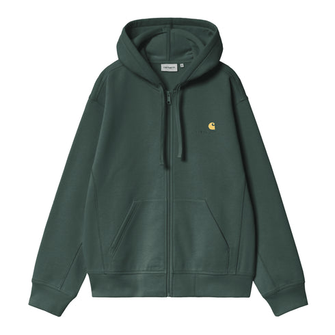 Carhartt WIP Hooded American Script Jacket Sweat - Kale Green - Streetart.fr