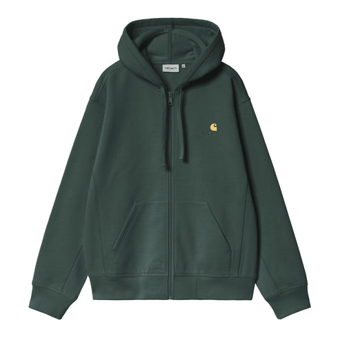 Carhartt WIP Hooded American Script Jacket Sweat - Kale Green - Streetart.fr