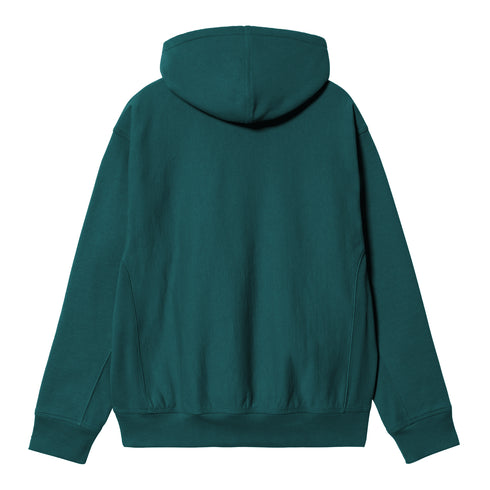 Carhartt WIP Hooded American Script Jacket Sweat - Malachite - Streetart.fr
