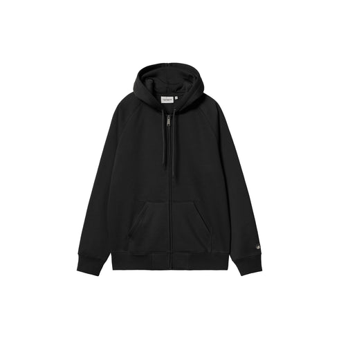 Carhartt WIP Hooded Chase Jacket Sweat Zip - Black / Gold - Streetart.fr