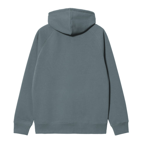Carhartt WIP Hooded Chase Jacket Sweat Zip - Cozy Blue / Gold - Streetart.fr