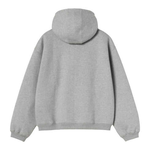 Carhartt WIP Hooded Ebbert Jacket - Grey Heather / White - Streetart.fr