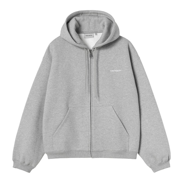 Carhartt WIP Hooded Ebbert Jacket - Grey Heather / White - Streetart.fr