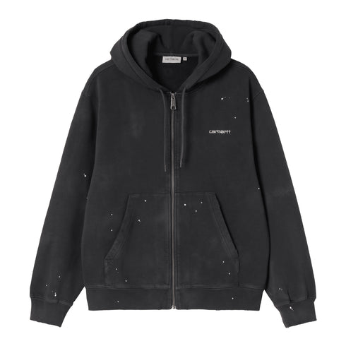 Carhartt WIP Hooded Painter Jacket - Black Destroy Wash Splaetter - Streetart.fr