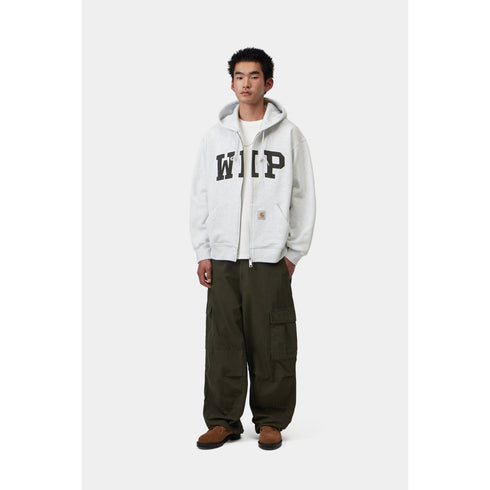 Carhartt WIP Hooded Wip Sweat Jacket - Ash Heather Stone Washed - I034691_482_06