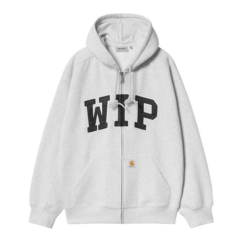 Carhartt WIP Hooded Wip Sweat Jacket - Ash Heather Stone Washed - I034691_482_06
