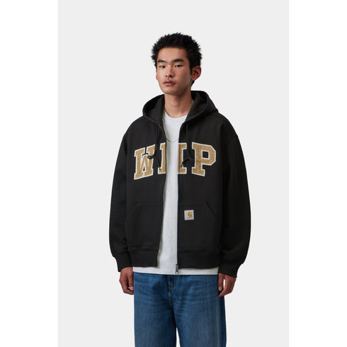 Carhartt WIP Hooded Wip Sweat Jacket - Black Stone Washed - I034691_89_06