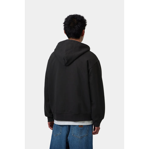 Carhartt WIP Hooded Wip Sweat Jacket - Black Stone Washed - I034691_89_06