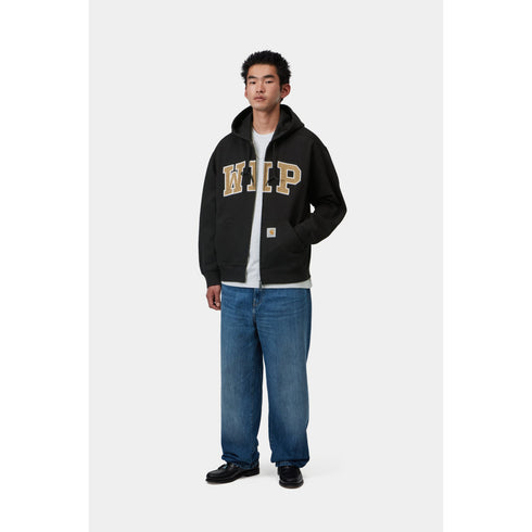 Carhartt WIP Hooded Wip Sweat Jacket - Black Stone Washed - I034691_89_06