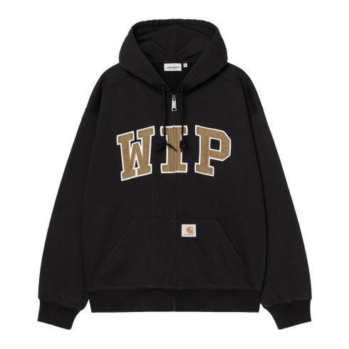 Carhartt WIP Hooded Wip Sweat Jacket - Black Stone Washed - I034691_89_06