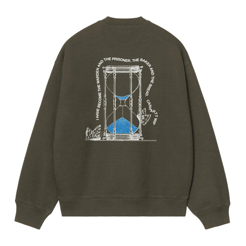 Carhartt WIP Hourglass Sweat - Cypress Stone Washed - Streetart.fr
